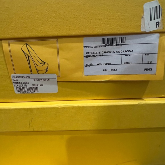 Fendi Women's Blue Suede Heels - Picture 5 of 5